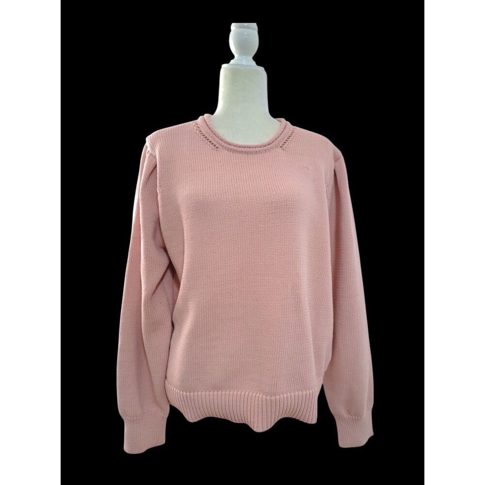 Time and Tru Women's Plus 20 Knit Rose Long Sleeve Cozy Boho Pullover Sweater